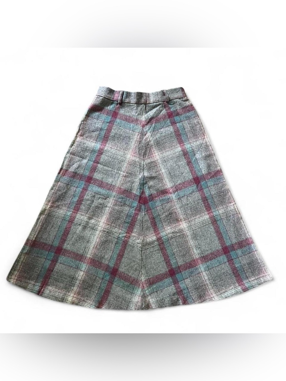 TRUE VINTAGE • 70s AUDREY HORNE DARK ACADEMIA PLAID WOOL A-LINE SKIRT XXS XS